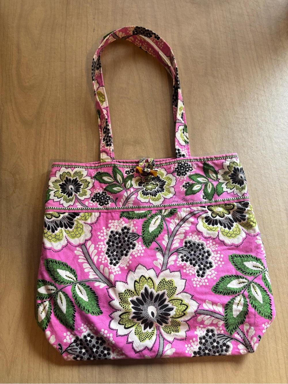 Vera Bradley Pink Floral Quilted Cotton Tote